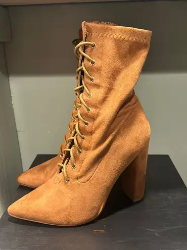 Liliana Brown Heel Boots