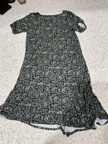 Womans Terra & Sky Green Short Sleeve Long Peasant Dress 1x 16w To 18w