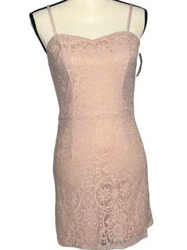 Dress the Population  leanne lace cocktail sheath mini dress pink medium new