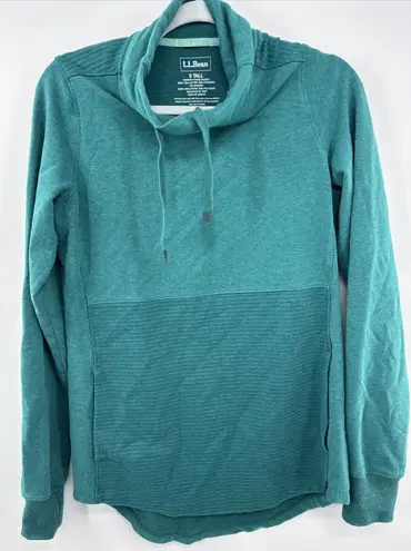 L.L. Bean Cozy Knit Pullover Women's Size Small Tall Teal Cozy Pockets Blue