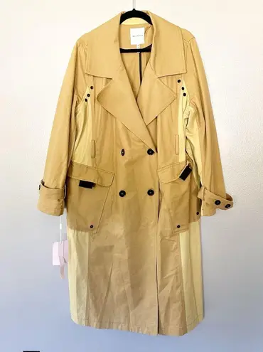 Avec Les Filles NWT Color Block Trench Coat in Safari size XL *missing belt*
