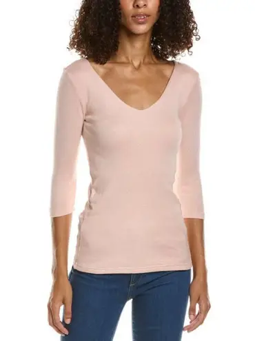 Michael Stars 💕💕 Cari V-Neck Shimmer Shine Tee ~ Rose Light Pink One Size NWOT