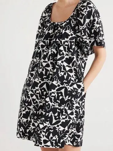 Free Assembly Women's Square Neck Print Mini Dress with Short Sleeves