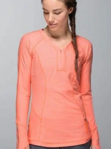 Lululemon HP!  Love Some Run long sleeve orange 10 top.