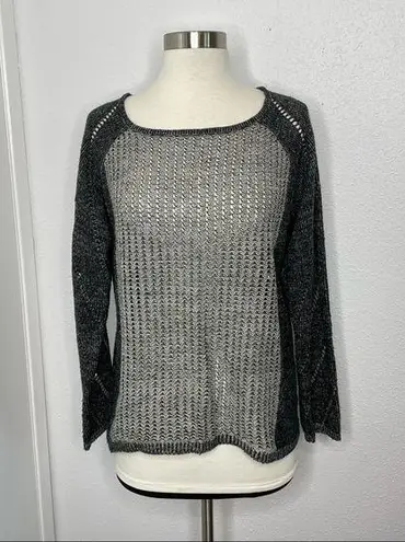 Maddison Soft Acrylic Loose Knit Sweater Top size L Gray Size L