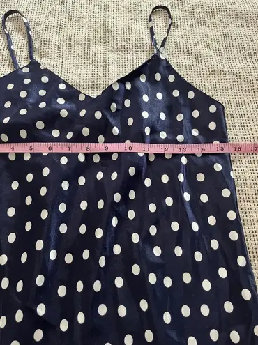 Vintage Blue white polka dot slip dress small