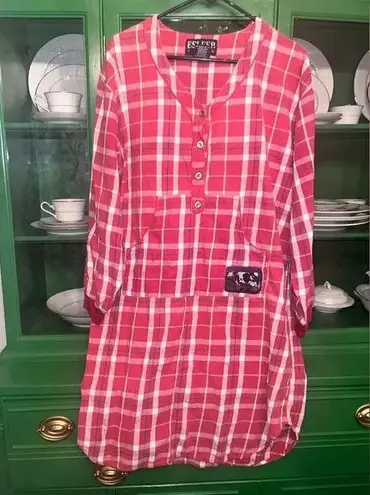 Vintage Esleep Nightgown Dorm Red Plaid Size undefined
