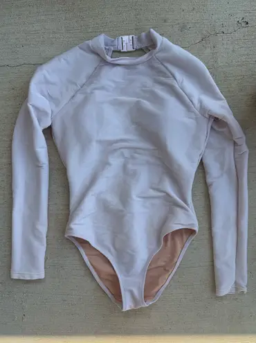 J. Crew Factory Ribbed Rash Guard Long Sleeve Swimsuit, Size 4 Purple