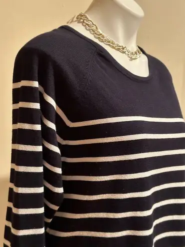 Grace Black & White Stripes Long Sleeves Perfect Fit Sweater SZ M In Good Cond Size M