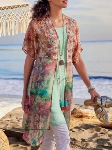 Soft Surroundings Peach Nectar Primavera Topper Sz.S NWT