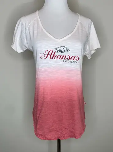 Arkansas Razorbacks Dip Dyed Ombré Tshirt Small Red