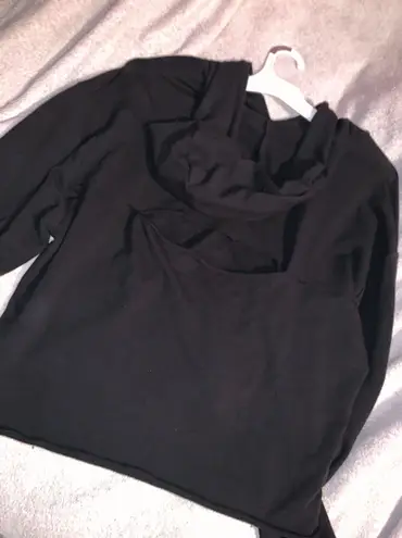 PINK - Victoria's Secret PINK Long Sleeve Crop Top , Open Back With Hood . 