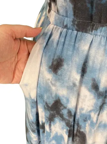 Torrid Blue Tie Dye Off The Shoulder Super Soft Knits Culotte Jumpsuit