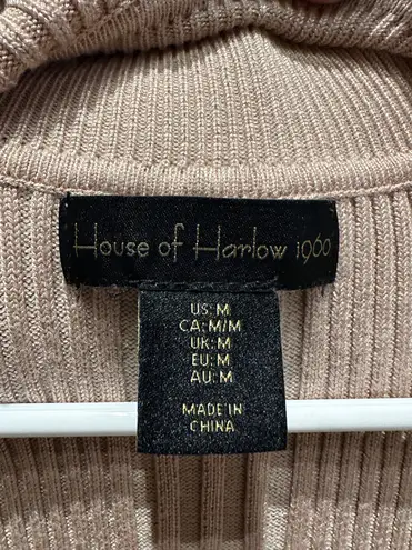 House of Harlow Midi Mockneck Sweater Dress Long Sleeve Light Brown Medium