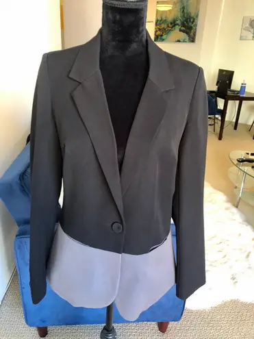 Daniel Rainn Black Grey Color-block Single Button Blazer Size Medium