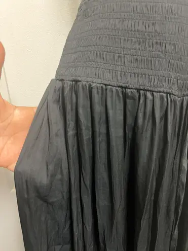 Hudson Gray Black Smocked Wide-Leg Pant