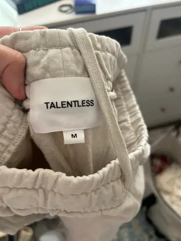 Talentless Cream Cargo Sweat Pants