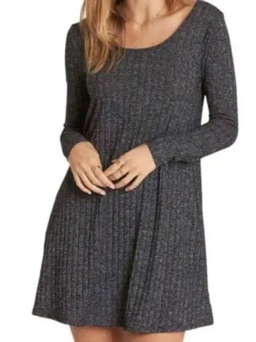 Michael Stars Jasper Poor Boy long sleeve gray rib knit sweater dress