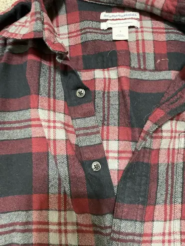 Amazon Essentials Red and Black Casual Button Down Shirt