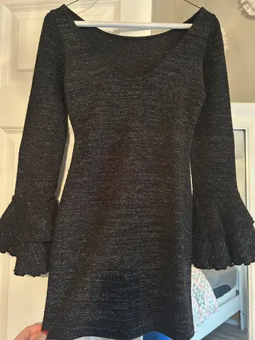 Sadie and Sage Black Sparkly Mini Dress - Image 3