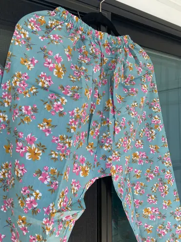 Indian Designer Kurta Palazzo 2pc Set Women Salwar Kameez Ready To Wear Suit Blue Size M