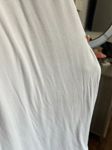 LNA skinny racerback tan top white bodycon midi dress M