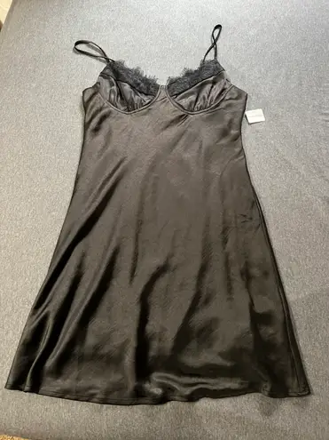 Apricot Lane black satin dress