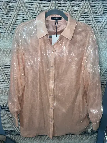 7 For All Mankind Sequin Button Down thumbnail 1