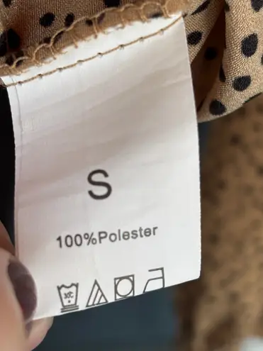 SheIn  Women’s Small Animal Print V-Neck Lantern Sleeve Loose-Fitting Blouse Chic