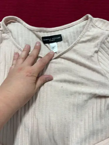 simply styled By Sears Medium Light Pink Stripe Ribbed Longsleeve