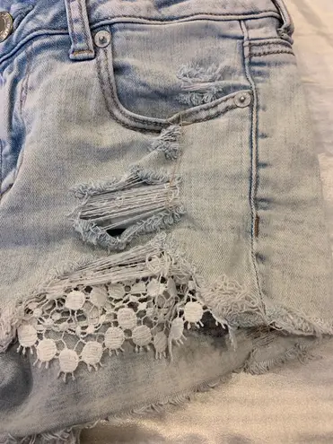 American Eagle Lace Ripped Jean Shorts 