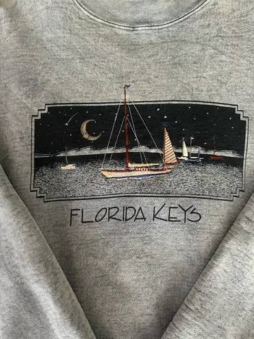 Vintage Florida Keys Crewneck Sweatshirt Blue Size XL