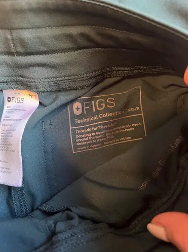 FIGS  Caribbean Blue High-Waisted Wide Leg Scrub Pant 