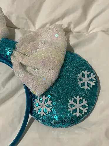 Disney Ears frozen Elsa headband light weight princess Mickey blue sequins