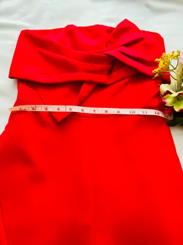 Bloomingdales Red Bow Tie Jumpsuit 