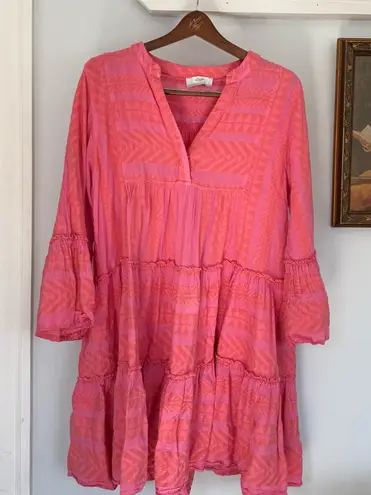Anthropologie Devotion twins Ella Dress in Salmon/Pink size Medium Pink