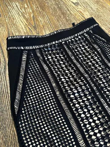 Bardot Black Lace Midi Pencil Skirt Extra Small