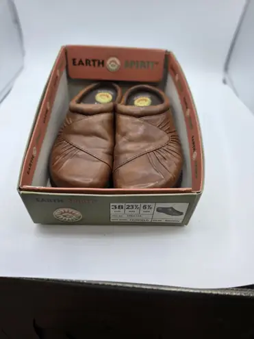 Earth Origins Earth Spirit Fairfield Brown Leather Women’s Slip Ons Size 6.5