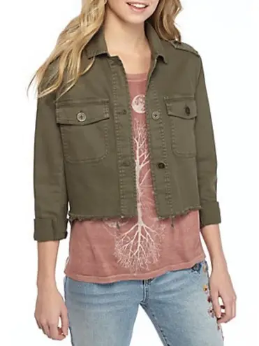 Wonderly Curvy Embroidered Back Twill Army Jacket Green 12W