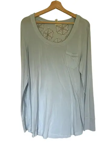 Soma light blue long sleeved pajama top women's size L rayon spandex casual Size L