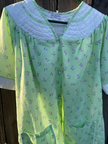 Vintage La ti fashion lingerie cottagecore floral print green gown Size M