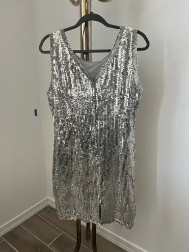 Stenay Silver Sequin Dress Size 10