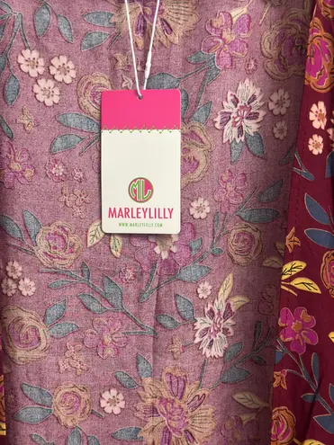 MarleyLilly NWT Marley Lilly Burgundy Floral Duster/Kimono