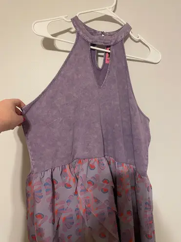 Lady the Brand Purple Levi Ruffle Maxi Top Size L