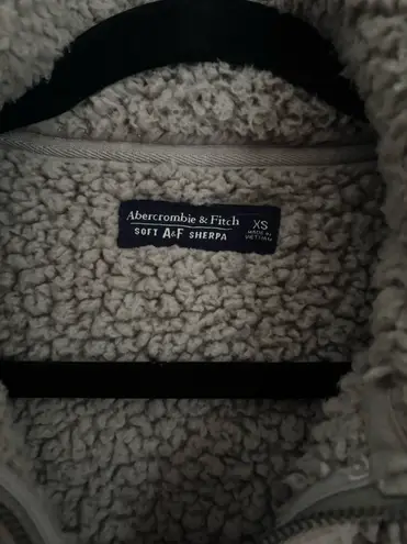 Abercrombie & Fitch  Soft AF Sherpa Quarter Zip Faux Sherpa Fleece Jacket Size XS - Image 5