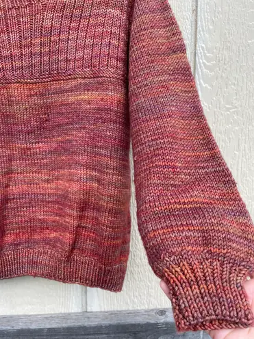 Knit striped chunky crewneck sweater Multi Size M