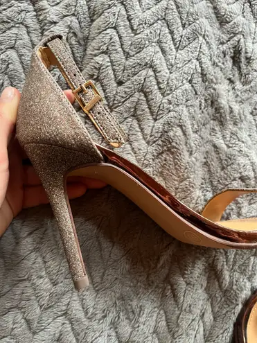 Wild Pair gold brown sparkle heels