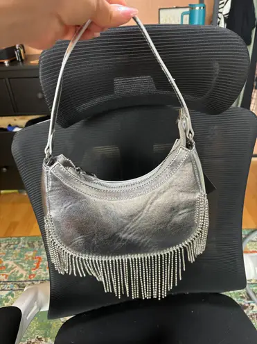 Forever 21 Silver Metallic Rhinestone Purse 