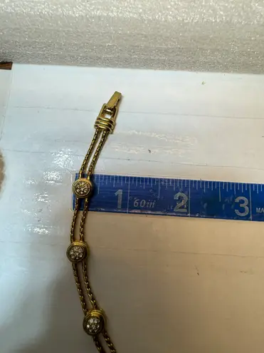 Swavorski Signed Swarovski Gold Tone Crystal Pattern Bracelet