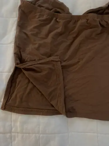 Amazon Brown  Strapless Cutout Top